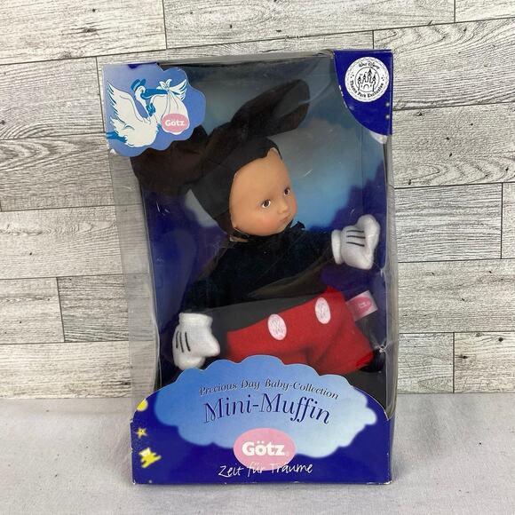 Gotz DISNEY Mini-Muffin MICKEY-MOUSE Doll 2003 8” Vinyl NIB Baby Collection Rare - Picture 2 of 7